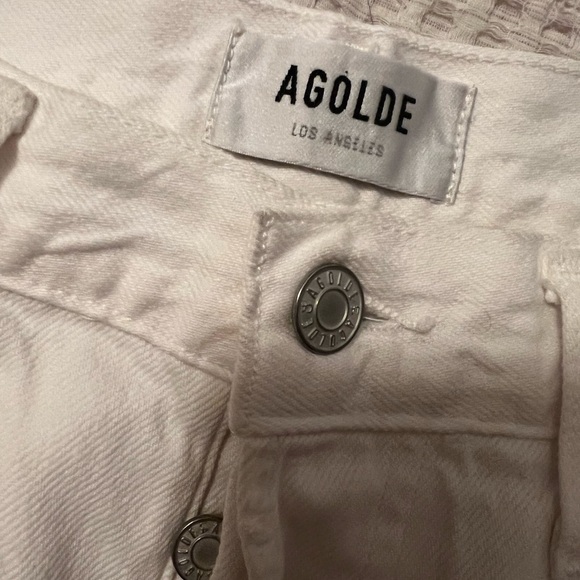Sz 28 agolde white jeans with holes in knees - Picture 5 of 9